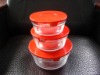 Wholesale 3pcs glass bowl set,3pcs glass bowl with cover