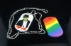 Wholesale Screen printed Silicone Dog tag Necklace