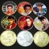 LOT OF 9 - ELVIS PRESLEY COLOR / GOLD-PLATED commemorative COINS