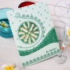 Wedding card with fancy round window and green patterns-HW016