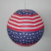 Wholesale Handmade American flag shape round paper lantern ball