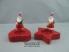 lovely fashion popular Ceramic christmas festival Santa Claus Candlestick porcelain pottery white glaze red soil gifts deer sled