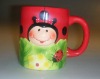 Wholesale Ceramic red ladybug mug hand-painting