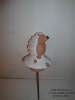Wholesale ceramic garden stick white glaze animal hedgehog collectible