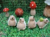 Wholesale ceramic white glaze animal hedgehog collectible garden handicraft