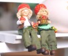 Artificial strawberry couple with cloth legs Resin Craft