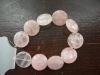 Wholesale beautiful loose Gemstone rose quartz coin shape,semiprecious and tumble stone