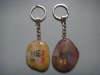 Engraved stone key ring / carved stone mobile phone ring with picture image