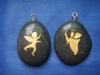 Engraved stone key ring with pictures