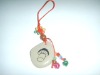 Engraved stone key ring / carved stone mobile phone ring with picture image