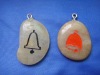 Engraved stone key ring with pictures