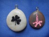 Engraved stone key ring with pictures