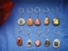 Engraved stone key ring / carved stone mobile phone ring with picture image