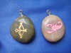 Engraved stone key ring with pictures image