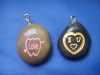 Engraved stone key ring with pictures image