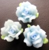 Wholesale Polymer Clay Flower (M0318), light blue rose femo flower