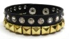 Pyramid Stud and Stone Leather Bracelet