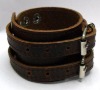 Wholesale Double Buckle Leather Bracelet