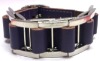 Wholesale Stainless Steel Woven Genuin Leather Bracelet