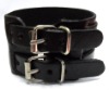 Wholesale Double Buckle Real Leather Bracelet
