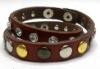 Wholesale Multi Row Stud and Stone Leather Bracelet