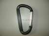 Wholesale flat aluminium carabiner in black color