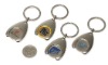 Wholesale Trolley Coin Holder Metal Keyring Metal Token Keychain debossed logo