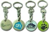 Wholesale Metal enamel trolley coin keychain