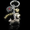 Wholesale New Standing Cat pet 5 Charms Keychain key ring gift