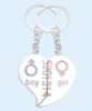 Wholesale Best price alloy couple keychain on stock