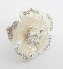 Wholesale stretch ring with metal / flower ring
