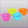 plastic bowl with straw