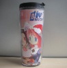 Wholesale 300ml advertising plastic mug with colorful paper insert BL-5077