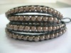Wholesale grey wrap bracelet,grey pearl beads ,fashion jewelry