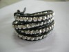 Wholesale sliver wrap bracelet,sliver faced beads ,fashion jewelry