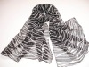 Wholesale scarf with black & white zebra stripe print in fashionable