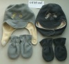 Wholesale baby hat+mitten