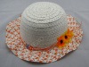 sun helmet women straw hat /flower caps/popular orange straw hat