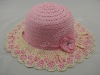 Wholesale fashion lady 's straw hat/promotion sandbeach hat/lady's high quality hat