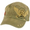 Wholesale washed baseball cap military cap with patch and embroidered