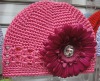 Kid's crochet cap/knit baby hat with flower