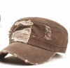 Wholesale washed baseball cap military cap with patch and embroidered