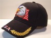 Wholesale washed baseball cap military cap with patch and embroidered