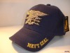 Wholesale washed baseball cap military cap with patch and embroidered