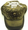 Wholesale washed baseball cap military cap with patch and embroidered