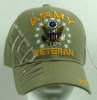 Wholesale washed military cap with patch and embroidered
