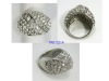 Silver Fashion Glass CZ Finger Ring