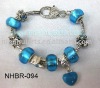 Wholesale Brand bracelet silver tone with beads and charms