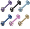 Wholesale Jeweled Titanium labret jewelry body piercing lip ring