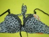Wholesale Swim Fabric With Leopard Printing Ribbon Around Neck Sexy Corset